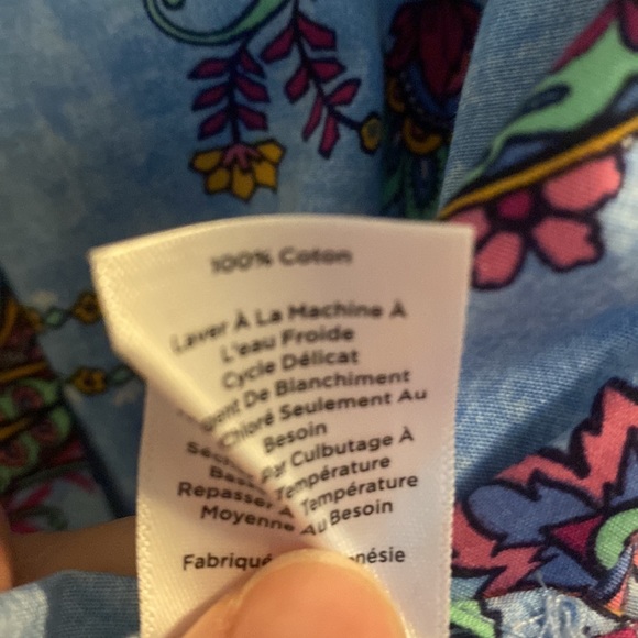 Talbots COTTON SWIRLY PAISLEY BUTTON FRONT - Picture 7 of 7